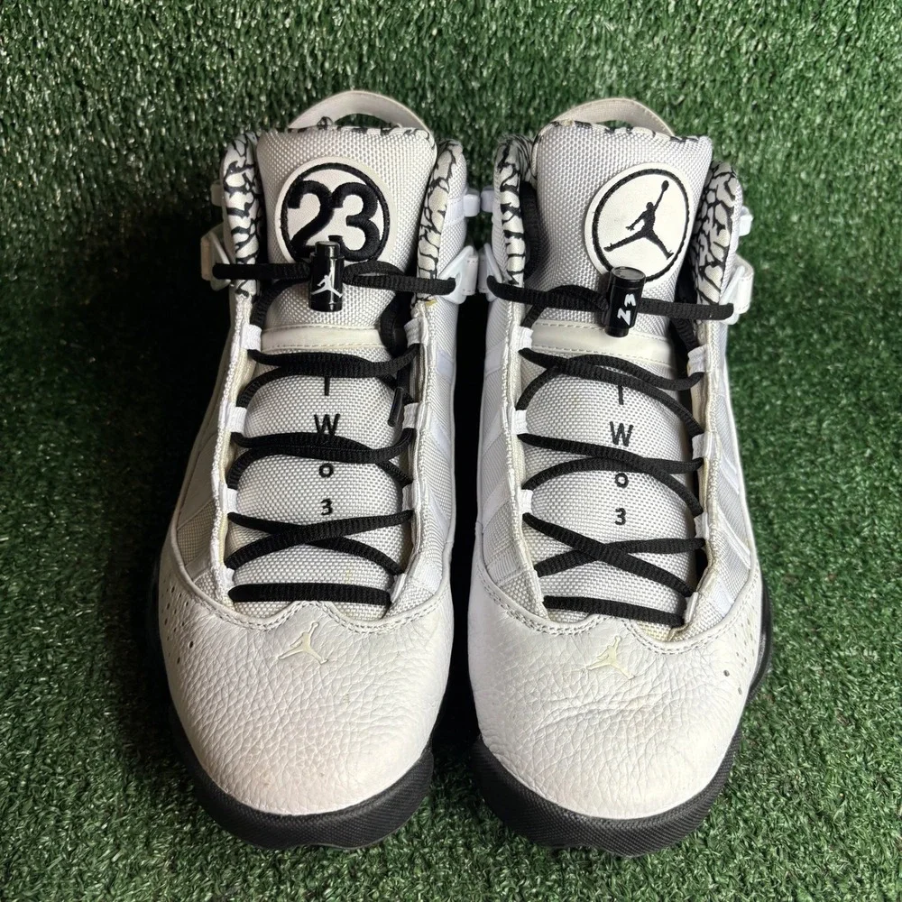 Jordan 6 Rings Motorsport Leather Athletic Basketball Shoes White Mens Size 10.5